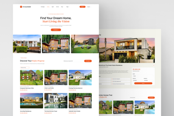 FortuneBuild - Real Estate Property Elementor Template Kit for Agents and Property Developers