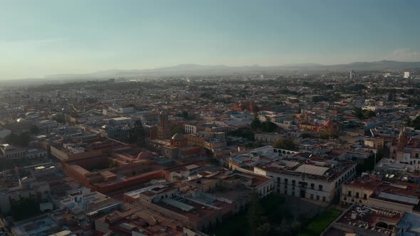 Aerial view of Queretaro city in Mexico. beautiful sunset cityscape
