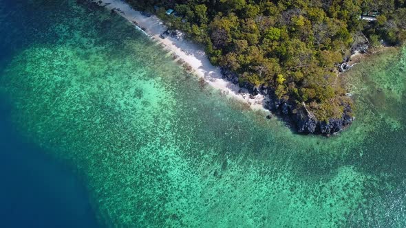 Coral Reefs Visible Thru The Clear Water Of El Nido Beach In Palawan Philippines alt