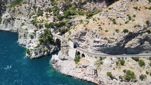 Aerial View of Furore Fjord From a Drone Amalfi Coast Italy alt