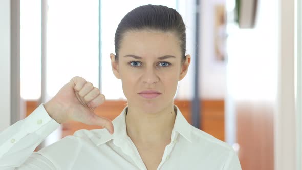 Thumbs Down by Woman, Indoor alt