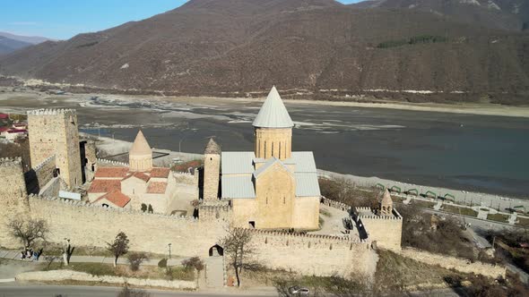 Scenic View of Ananuri Fortress Country of Georgia