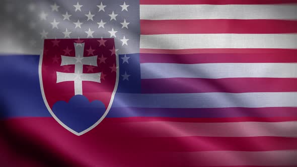 USA Slovakia Flag Loop Background 4K
