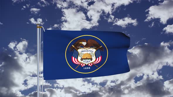 Utah Flag Waving 4k alt