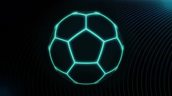 Wireframe Soccer Ball Sport Background 4K