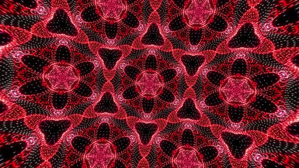 Red Kaleidoscope Mandala Abstract Background Animation