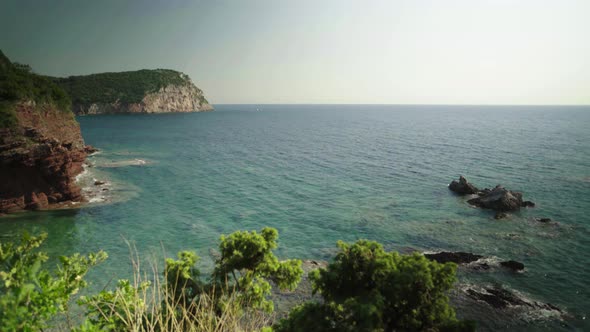Mountains and the Sea. Coastal Landscape. Montenegro. Day alt