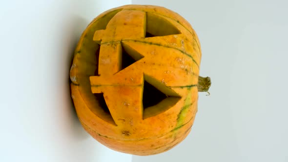 Vertical orientation video: Halloween pumpkin. Theme decorations for Happy Halloween alt