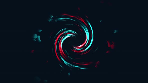 Abstract Looping red and cyan color twirl animated Background.