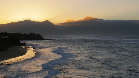 sunset from hookipa beach on maui alt