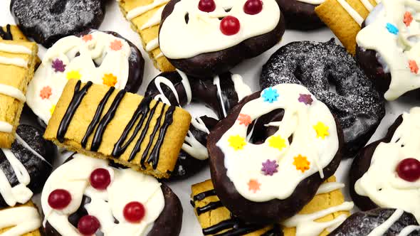 Cookies of the different types and of the various decorated are on a white background alt