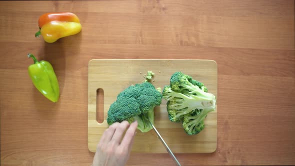 Slicing Broccoli Top View