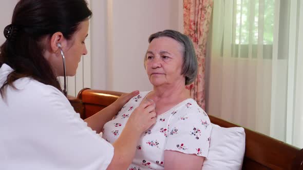 Family Doctor Checking Senior Woman
