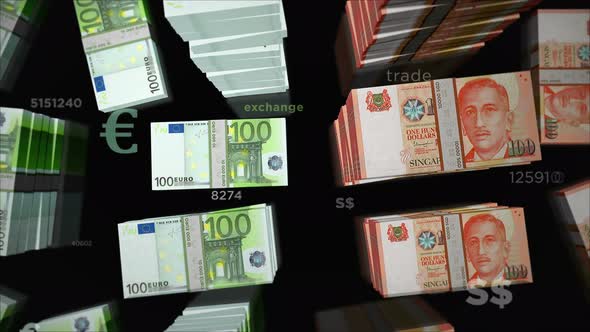 Euro and Singapore Dollar money exchange loop alt