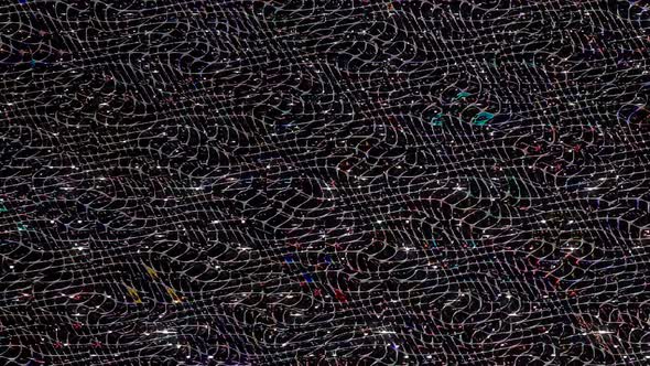 3D Abstract shining bright lines set wave, colorfull, black background alt