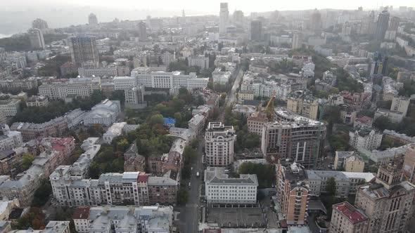 Cityscape of Kyiv, Ukraine. Aerial View, Slow Motion alt