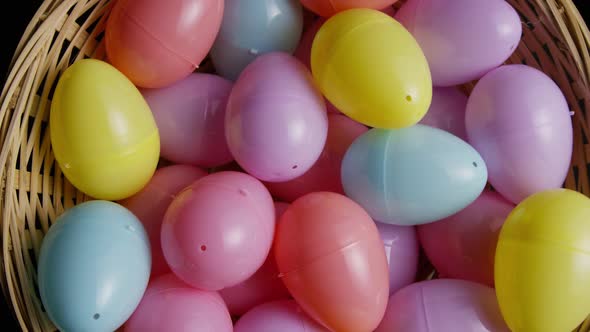 Rotating shot of Easter decorations and candy in colorful Easter grass - EASTER 023 alt