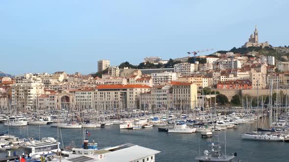 Marseille Old Port with Yachts. Marseille, France alt