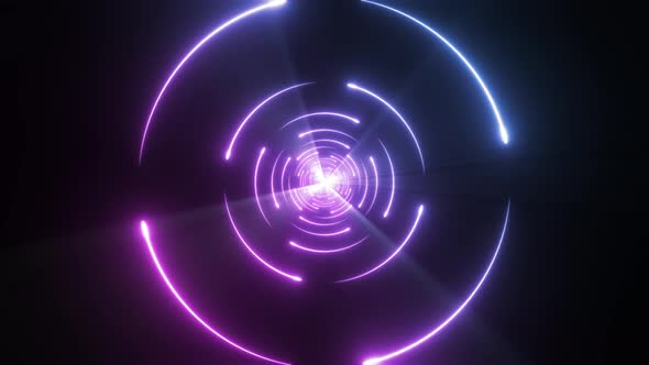 4k Colored Neon Lines Radial Tunnel 1