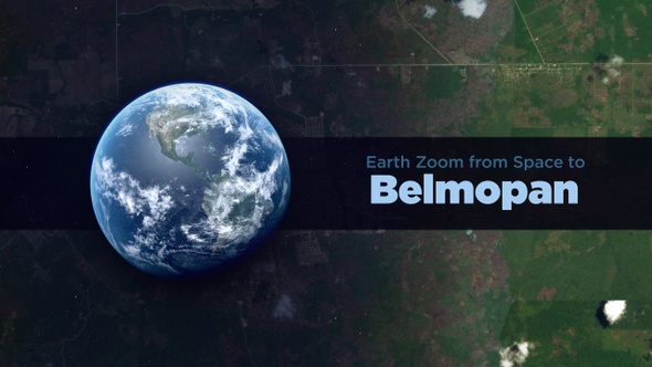 Belmopan (Belize) Earth Zoom to the City from Space