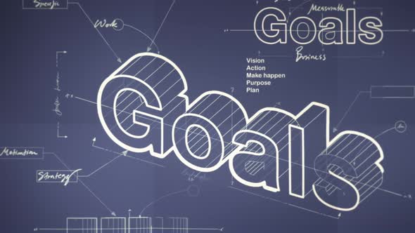 Business Goals Concept: a Blueprint Infographic and Explainer Animation.