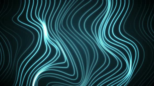 Abstract Futuristic Blue Cyan Neon Waves