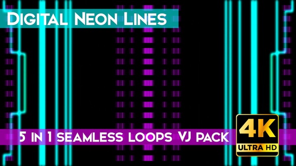 Digital Neon Line VJ Loops
