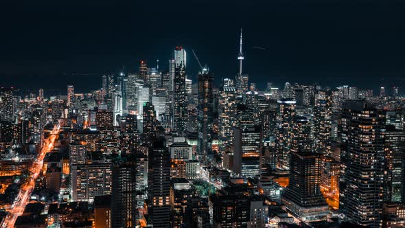 Epic Night Toronto City Skyline, Stock Footage | VideoHive