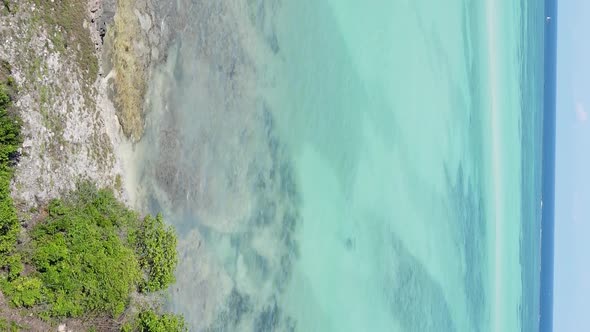 Zanzibar Tanzania  Vertical Video of the Ocean Near the Coast Slow Motion alt