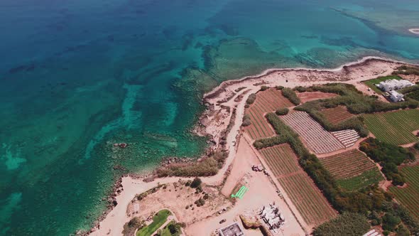 Drone  Aerial Footage Protaras Cyprus Sea Holiday Resort Ocean Turquoise Coast Beach Vacation alt