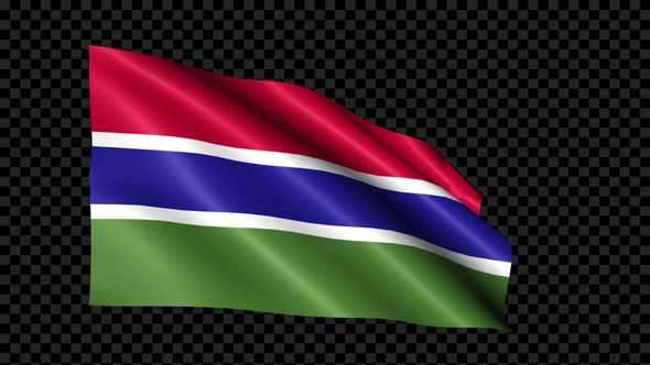 Gambia Flag Blowing In The Wind alt