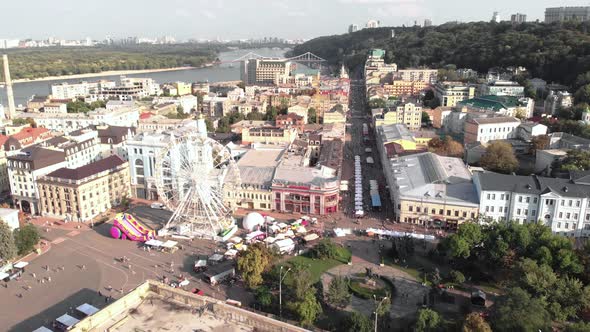 Kyiv, Ukraine. Podil District. Aerial View alt