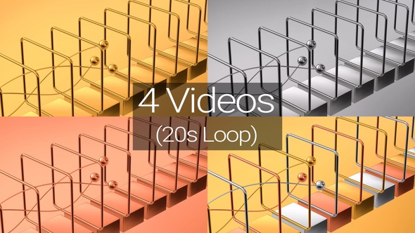 Abstract Flying Metal Beads Animation alt