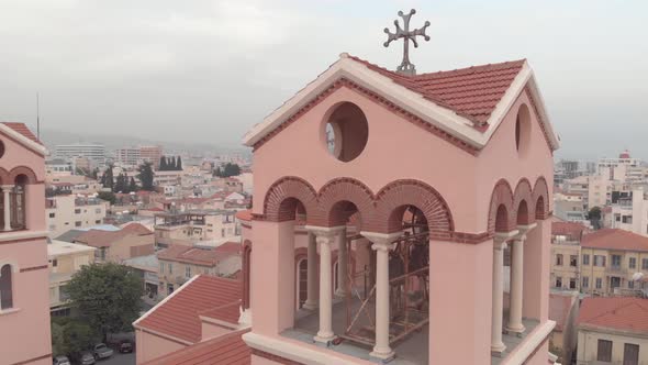 Holy Cathedral of Virgin Mary Pantanassis in Limassol, Cyprus - Drone 4K alt