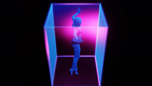 The Flight of a Girl in a Glass Floating Cube alt