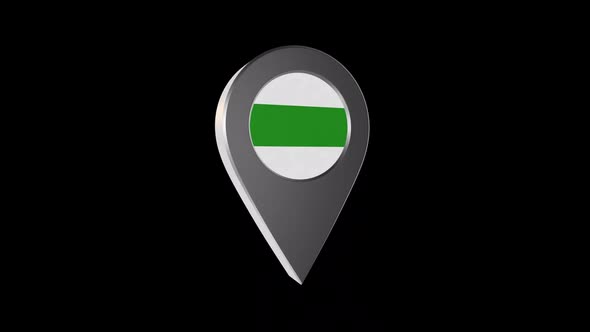 3d Animation Map Navigation Pointer With Flag Of Groningen (Netherlands) With Alpha Channel - 2K alt