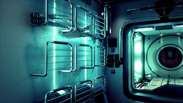 Interior of Futuristic Internation Space Station alt