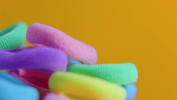 Purple Pink and Violet Rotating Close Up Many Rubber Bands alt