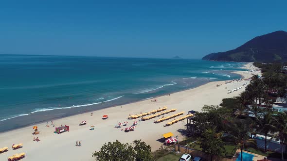 Tropical summer beach. Brazilian beach tourism landmark. alt