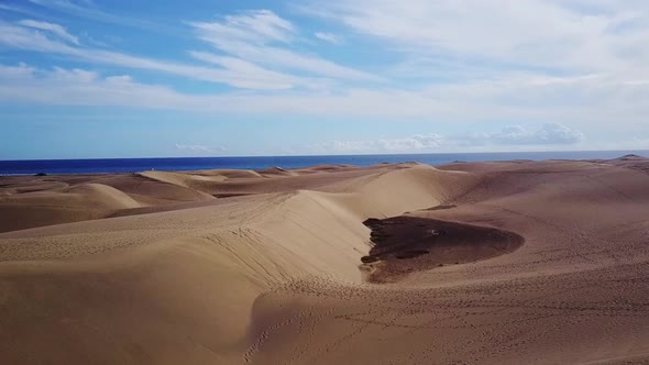 Desert Sand Dunes In Maspalomas Gran Canaria