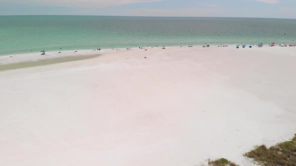 White Sands along Lido Beach near Sarasota Florida. Aerial view.