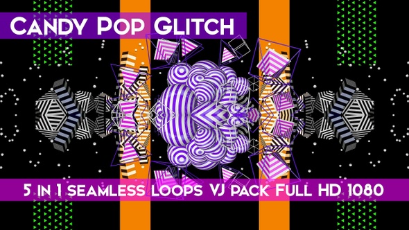 Candy Pop Glitch VJ Loops