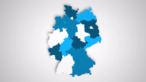 Motion Graphics Animated Map of Germany Forming - White