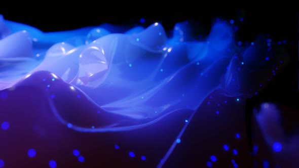 Abstract 3D Surface with Beautiful Waves and Luminous Sparkles alt