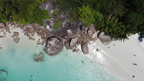 view from above the beach with stones