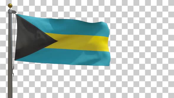 Bahamas Flag on Flagpole with Alpha Channel alt