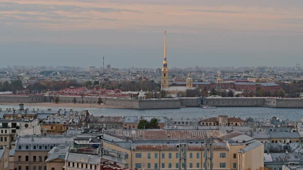 Rooftop view of Saint Petersburg city.