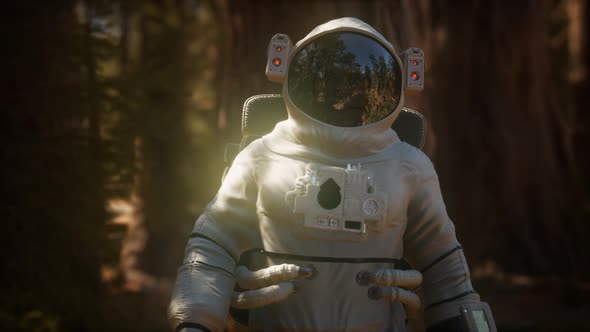 Lonely Astronaut in Dark Forest alt