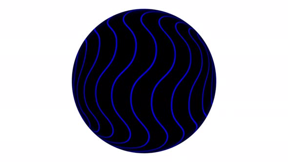 Stripy line attached on a sphere. Stripy sphere animated on white background. Vd 956 alt