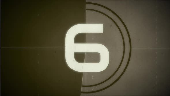 Retro Film Countdown Old Television Broll of Damaged Analog Film Counter From 10 To 0 alt